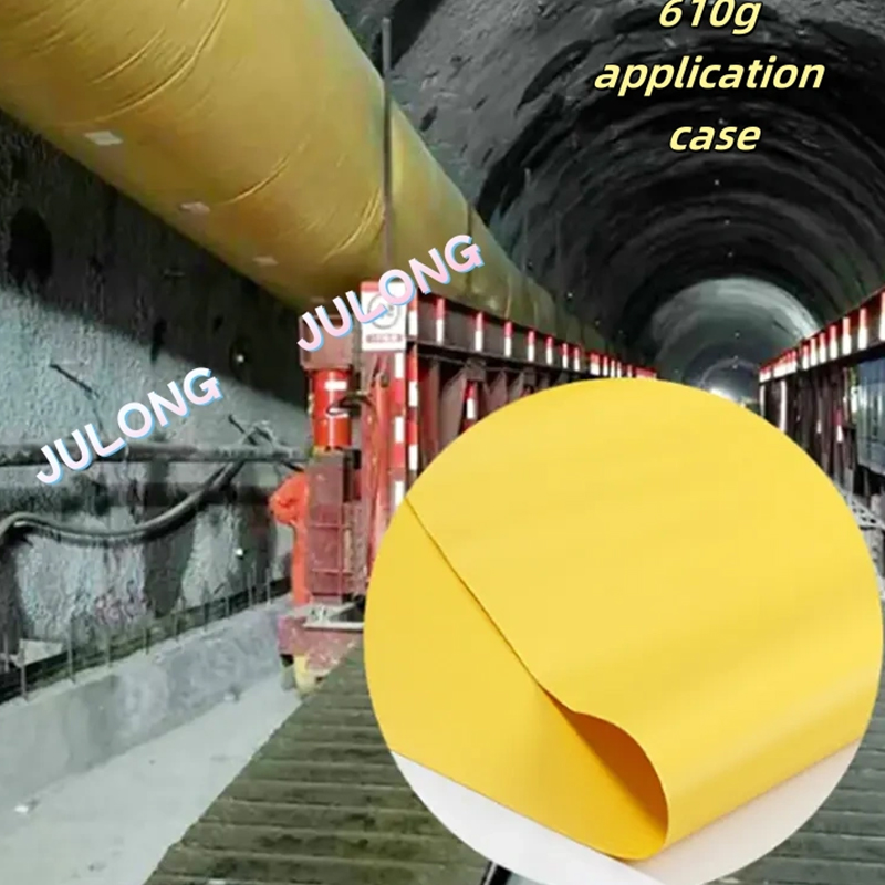 Kain poliester bersalut PVC untuk sistem pengudaraan perlombongan